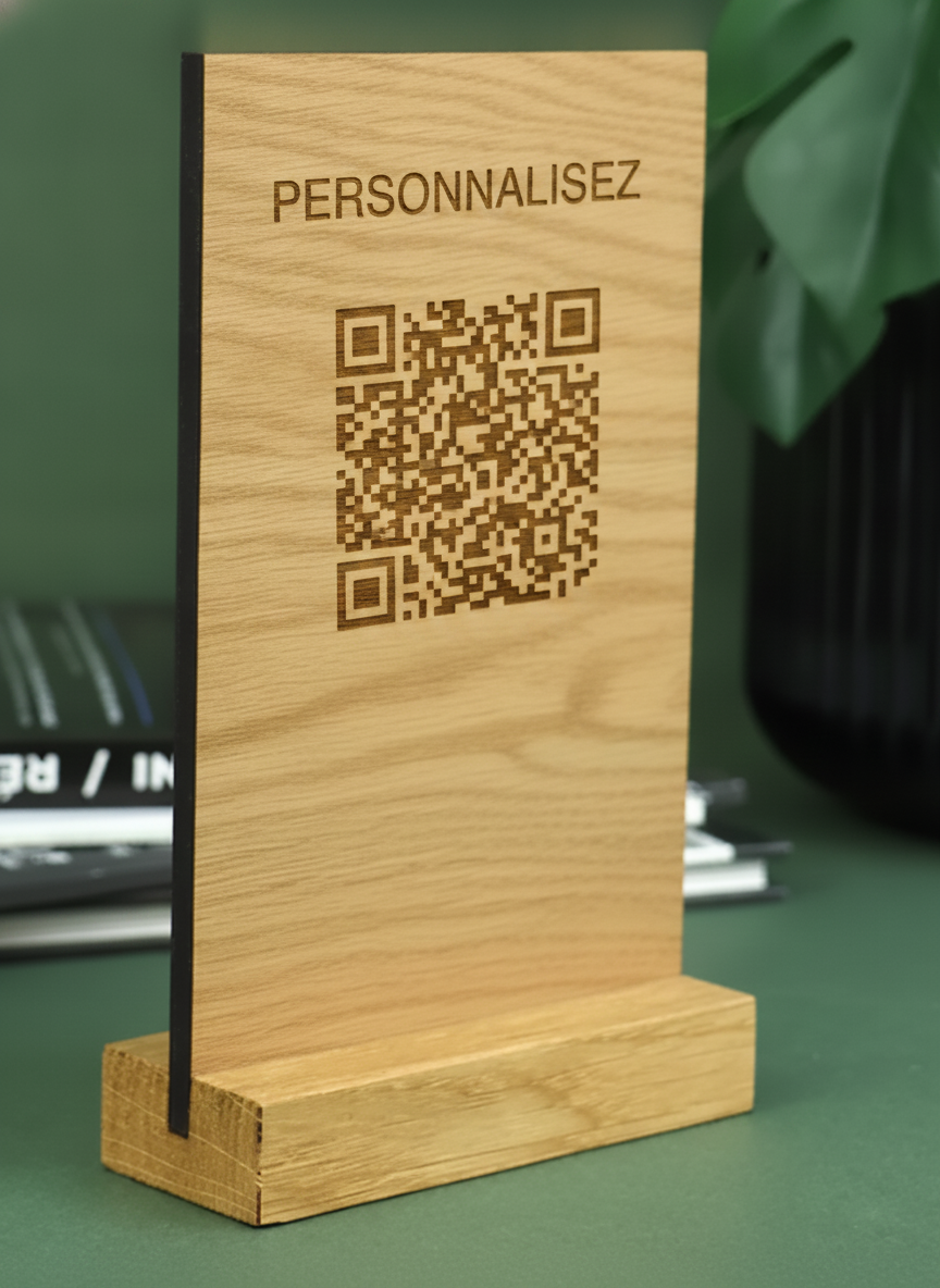 Support en bois gravé